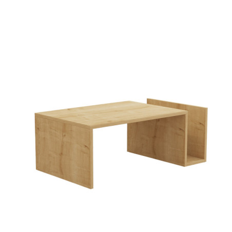 Table basse MDF décor chêne saphir - L86,8 x H32,4 x P50 cm - Design moderne