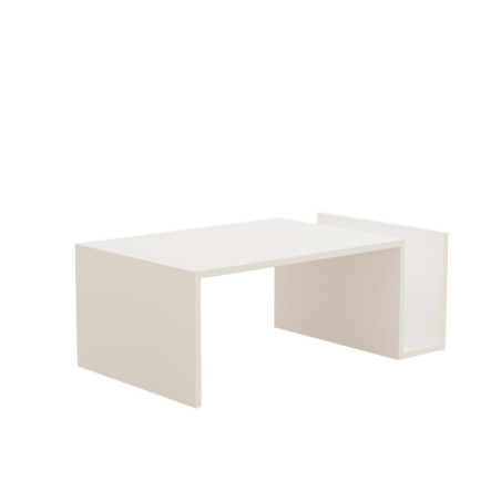 Table basse MDF blanc - L86,8 x H32,4 x P50 cm - Design moderne