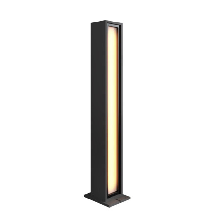 Lampadaire Lampe sur pied Bois MDF mélaminé anthracite - H141 x L19,2 x P17 cm - LED RGB
