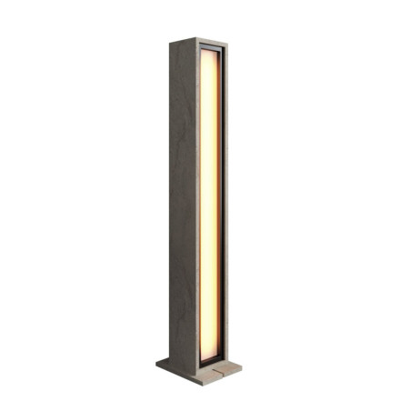 Lampadaire Lampe sur pied Bois MDF mélaminé effet travertin - H141 x L19,2 x P17 cm - LED RGB