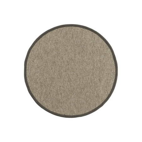 Tapis rond Beige foncé et beige - Ø160 cm - Polypropylène - Dos en sisal