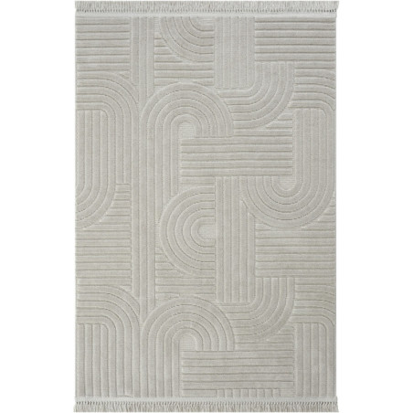 Tapis Gris en chenille - 160 x 250 cm - Dos coton - Tissé à la machine