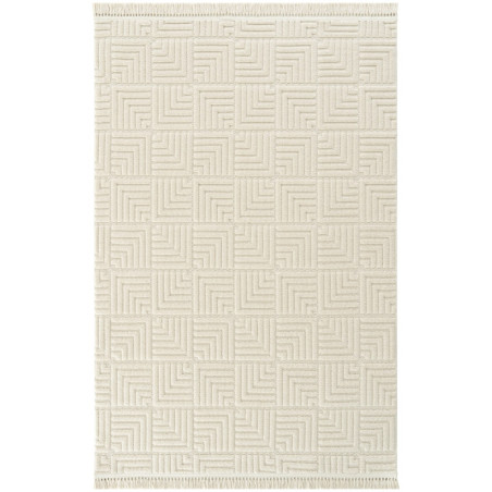Tapis décoratif en chenille Beige - 160 x 300 cm - Dos en coton