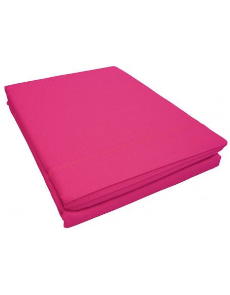 Drap plat 1 personne Lina point bourdon - 57 fils - 180 x 290 cm - Bois de rose