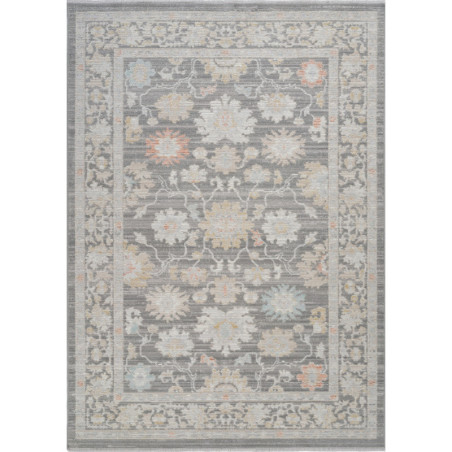 Tapis de couloir gris en coton mélangé - 80 x 300 cm - Poils 6 mm