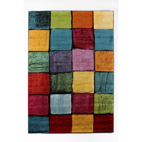 Tapis 100 % polypropylène multicolore - 160 x 230 cm - Poils 12 mm