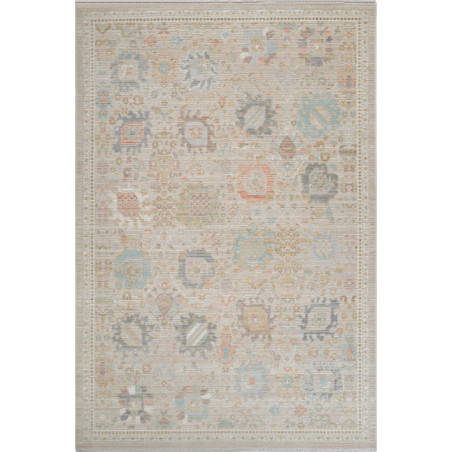 Tapis en polypropylène et polyester beige - 200 x 290 cm - Poils 6 mm - Dos en coton - Toucher doux