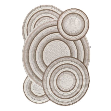 Tapis en polypropylène et polyester crème - 160 x 230 cm - Poils 7 mm - Semelle tissée - Toucher doux