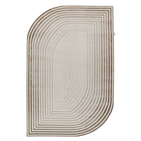 Tapis en polypropylène et polyester crème - 160 x 230 cm - Poils 7 mm - Semelle tissée - Toucher doux