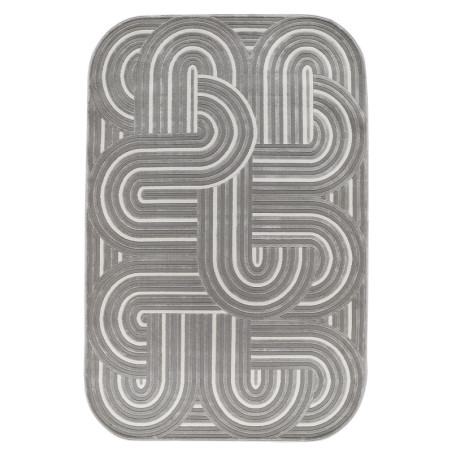 Tapis en polypropylène et polyester crème - 160 x 230 cm - Poils 7 mm - Semelle tissée - Toucher doux