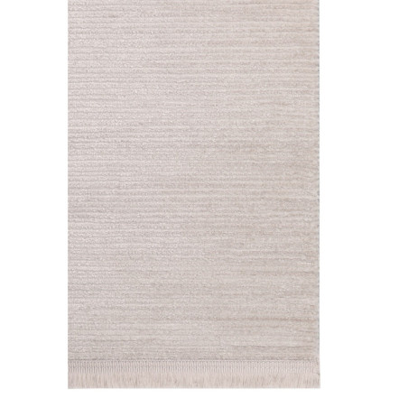 Tapis en polypropylène et polyester crème 100 x 200 cm, texture moelleuse, poils 9 mm