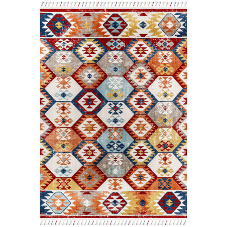 Grand tapis tissé en polyester multicolore 160 x 230 cm, poils 2 mm