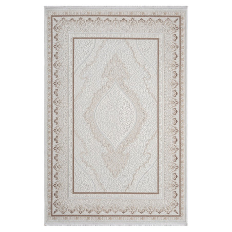 Grand tapis en polypropylène et polyester marron 200 x 290 cm, poils 7 mm, dos coton