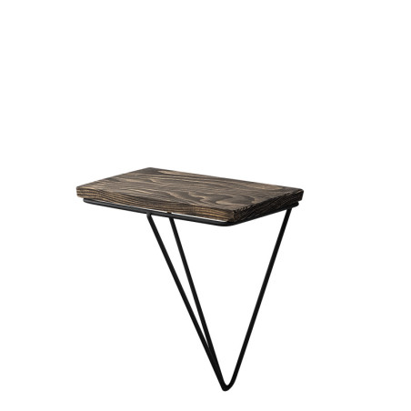 Étagère murale en bois dépicéa et métal noir et noyer foncé 27 x 30 x 15 cm, style industriel