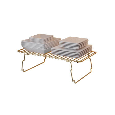Étagère murale en métal or et marron 15 x 19 x 42 cm, charge maximale 2 kg