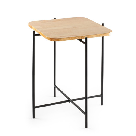Table basse dappoint en bois et métal noir et naturel 46 x 56 x 46 cm