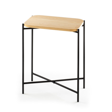Table basse dappoint en bois et métal noir et naturel 40 x 56 x 26 cm