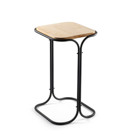 Table basse dappoint en bois et métal noir et naturel 30 x 52 x 30 cm