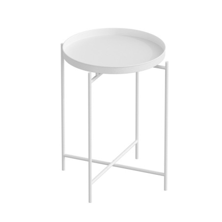 Table basse dappoint en métal blanc 46 x 56 x 46 cm