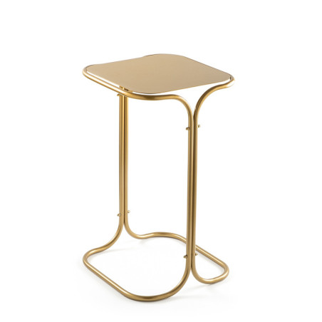 Table basse d'appoint en métal doré 30 x 52 x 30 cm