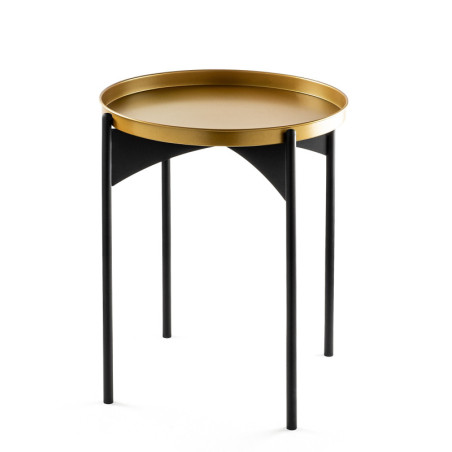Table basse d'appoint en métal noir et or 44 x 57 x 44 cm