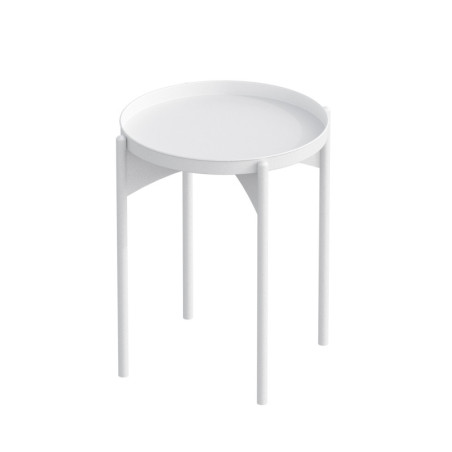 Table basse d'appoint en métal blanc 44 x 57 x 44 cm