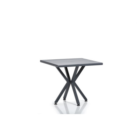 Table de jardin en aluminium gris et noir 94 x 78 x 94 cm