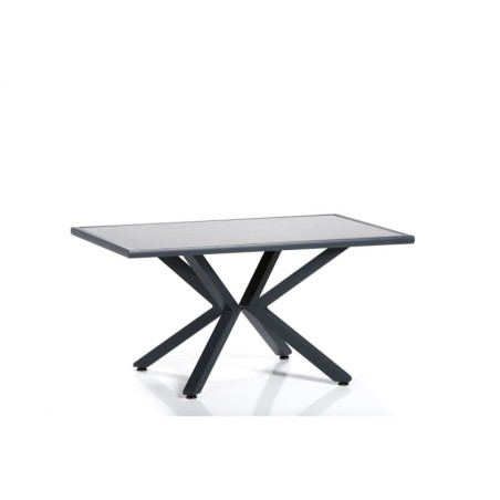 Grande table de jardin en aluminium multicolore 155 x 78 x 95 cm, résistante à la corrosion