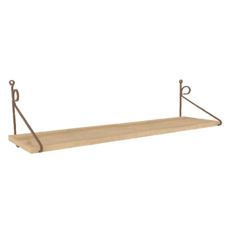 Étagère murale en panneau mélaminé et métal chêne 72 x 27 x 20 cm