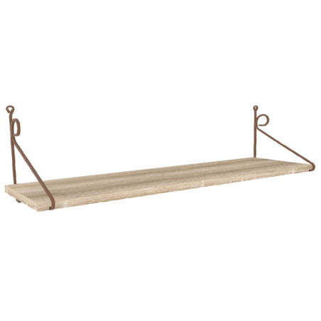 Étagère murale en panneau mélaminé et métal marron 72 x 27 x 20 cm, style industriel