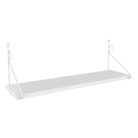 Étagère murale en panneau mélaminé et métal blanc brillant 72 x 27 x 20 cm