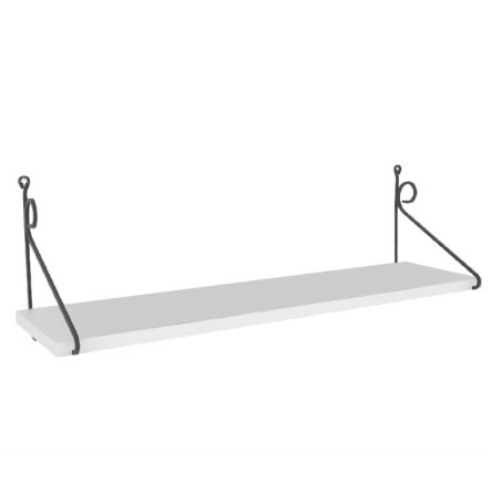 Étagère murale en panneau mélaminé et métal blanc 72 x 27 x 20 cm