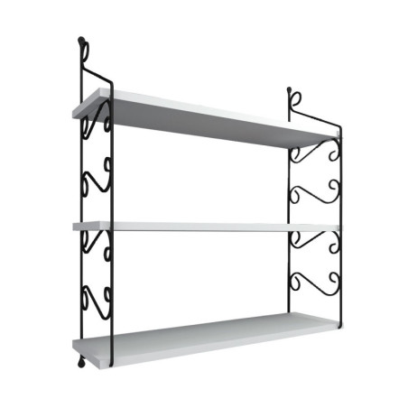Étagère murale 3 niveaux en panneau mélaminé et métal blanc 72 x 81 x 20 cm