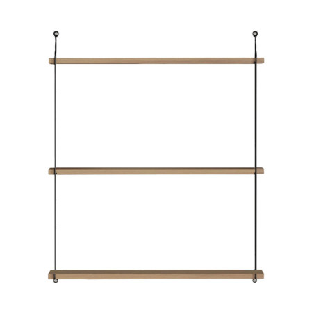 Étagère murale 3 niveaux en panneau mélaminé et métal noyer 72 x 85 x 20 cm