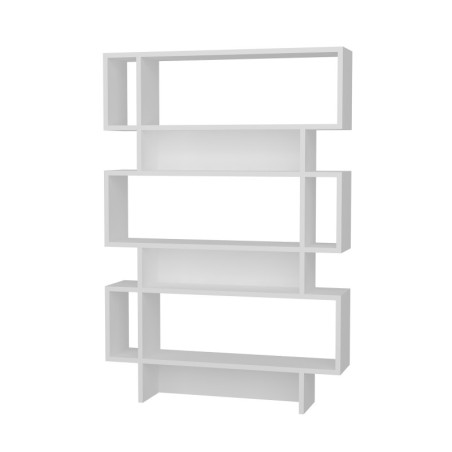 Bibliothèque en panneau mélaminé blanc 90 x 130,8 x 19,6 cm, style scandinave
