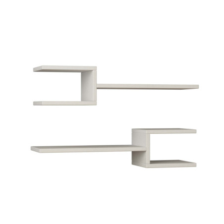 Lot de 2 étagères murales en panneau mélaminé blanc 74,5 x 18,2 x 19,6 cm