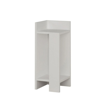 Table de chevet gauche en panneau mélaminé blanc 25 x 60 x 27 cm