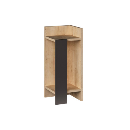 Table de chevet droite en panneau mélaminé chêne et anthracite 25 x 60 x 27 cm