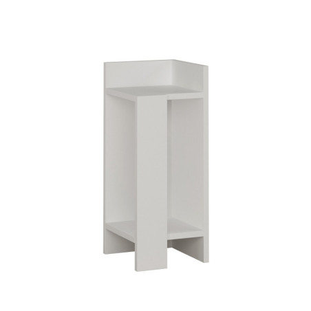 Table de chevet droite en panneau mélaminé blanc 25 x 60 x 27 cm