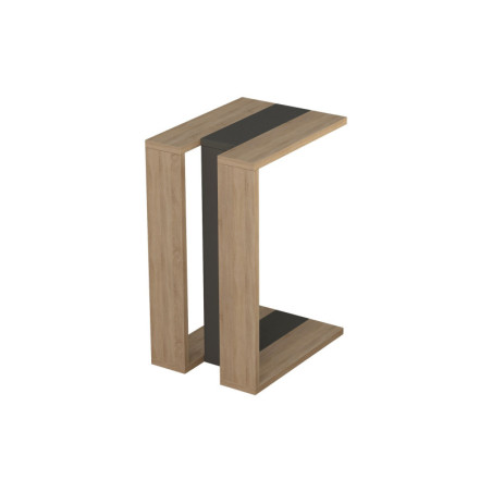 Table d'appoint en panneau mélaminé chêne et anthracite 30 x 57 x 40 cm