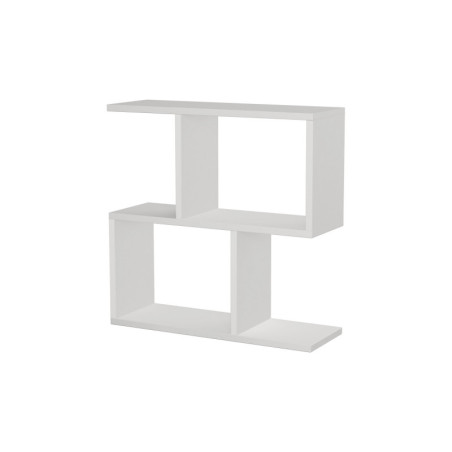 Table d'appoint en panneau mélaminé blanc 60 x 60 x 20 cm avec étagère