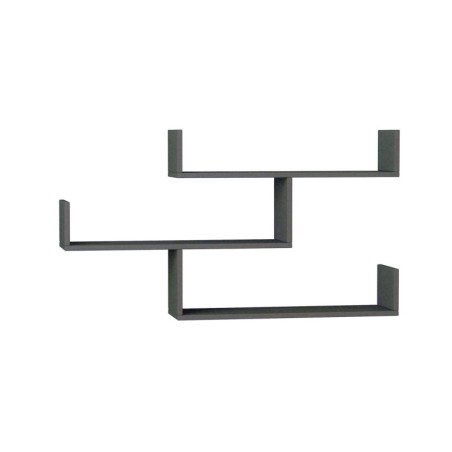 Grande étagère murale en panneau mélaminé anthracite 120 x 67 x 22 cm