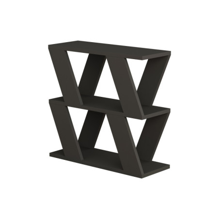 Table d'appoint en panneau mélaminé anthracite 60 x 57 x 22 cm avec étagère