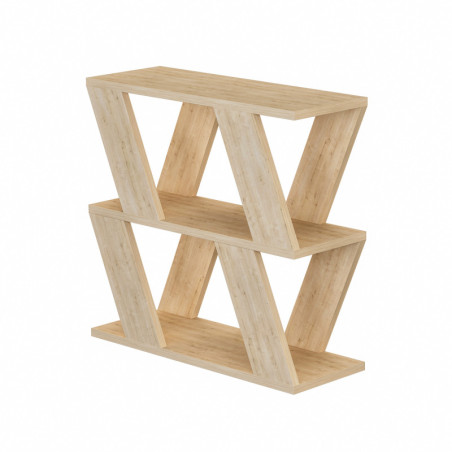 Table d'appoint en panneau mélaminé chêne 60 x 57 x 22 cm avec étagère