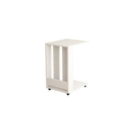 Table d'appoint en panneau mélaminé blanc 37 x 60 x 45 cm