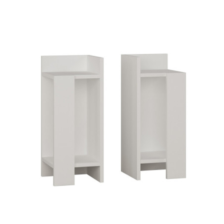 Lot de 2 tables de chevet en panneau mélaminé blanc 25 x 60 x 27 cm