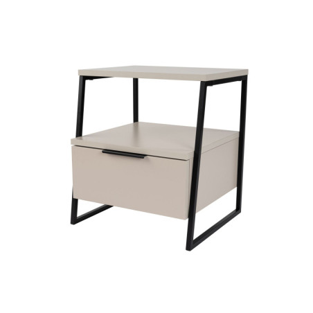 Table de chevet en panneau mélaminé effet grès 45 x 50 x 40 cm avec étagère