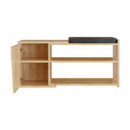 Meuble à chaussures banc en panneau mélaminé chêne 104 x 37 x 47 cm