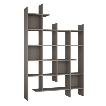 Grande bibliothèque en panneau mélaminé moka clair 122 x 188 x 25,5 cm