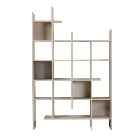 Grande bibliothèque en panneau mélaminé effet grès 122 x 188 x 25,5 cm